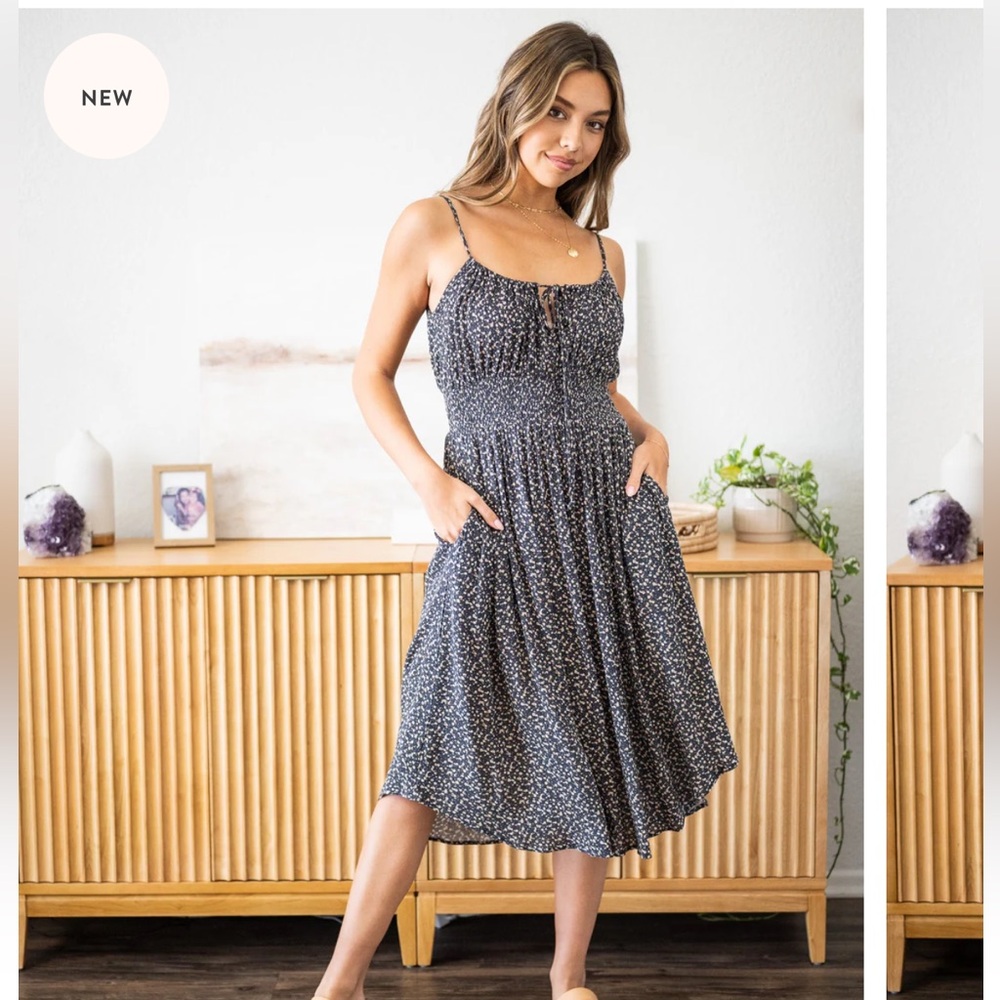 Sozy Black and White Monique Midi Dress